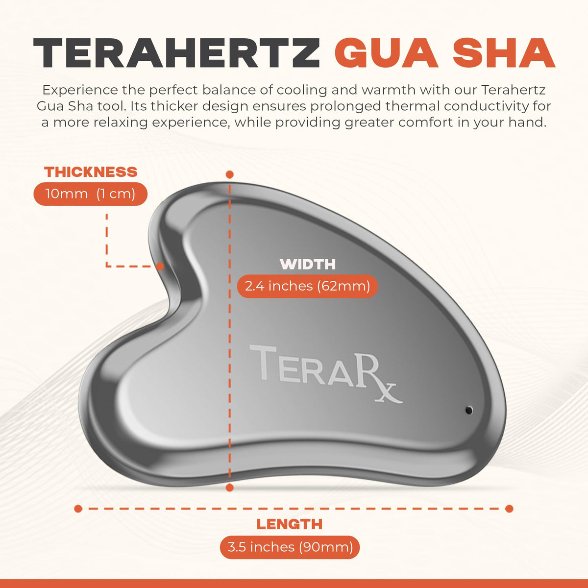TeraRX tool gliding under eye to reduce puffiness and brighten look