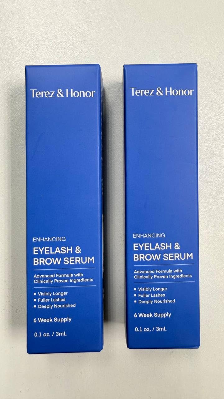 Terez & Honor before and after illustration showing perceived fuller-looking lashes and brows