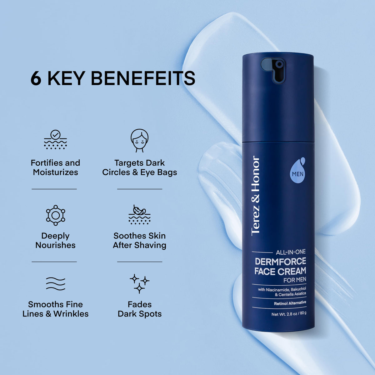 TEREZ & HONOR close-up label highlighting active ingredients for clarity