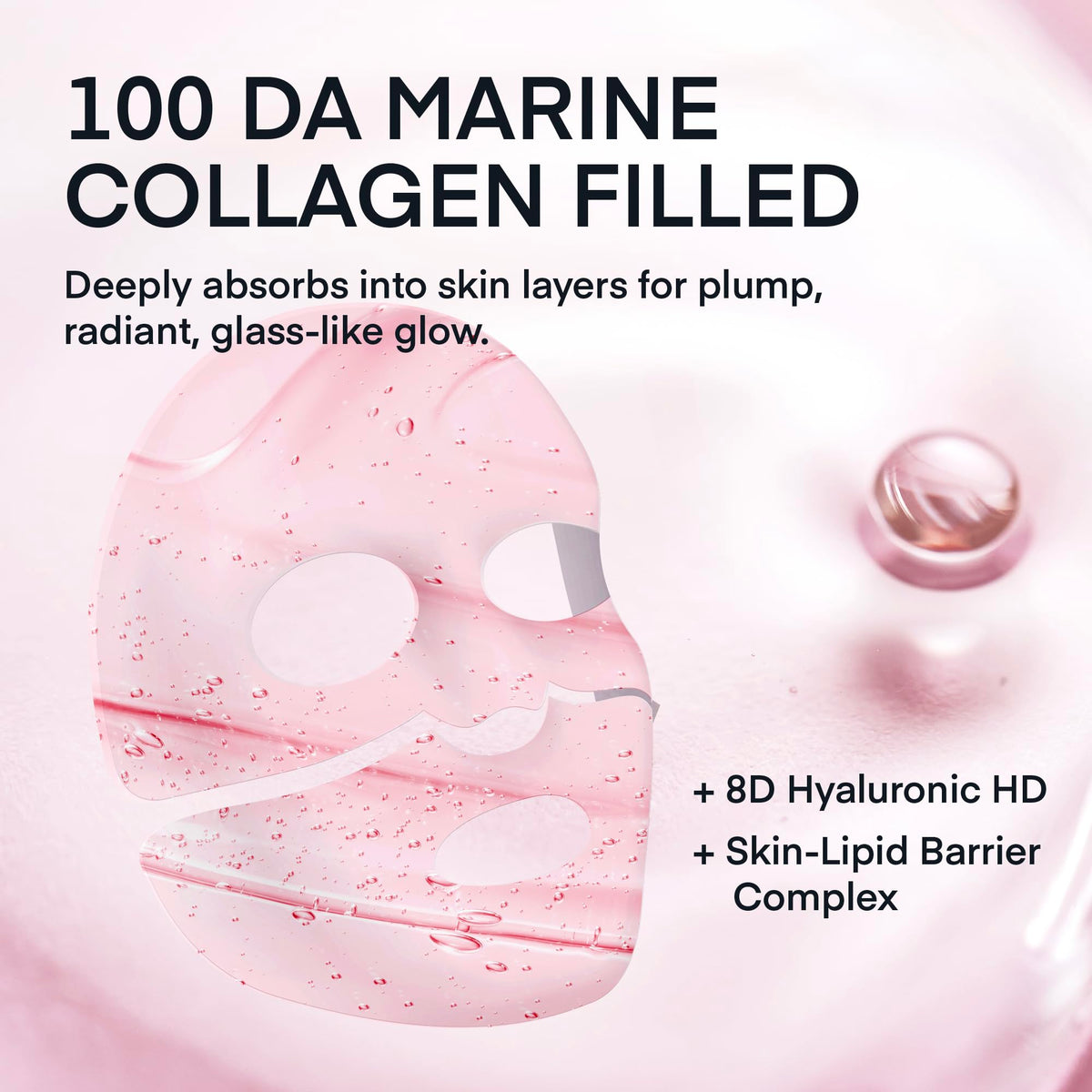 TEREZ & HONOR hydrogel close-up texture showing concentrated collagen delivery