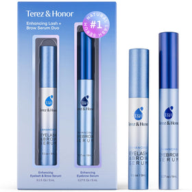 Terez & Honor front packaging duo showing both lash and brow serums, professional presentation benefit