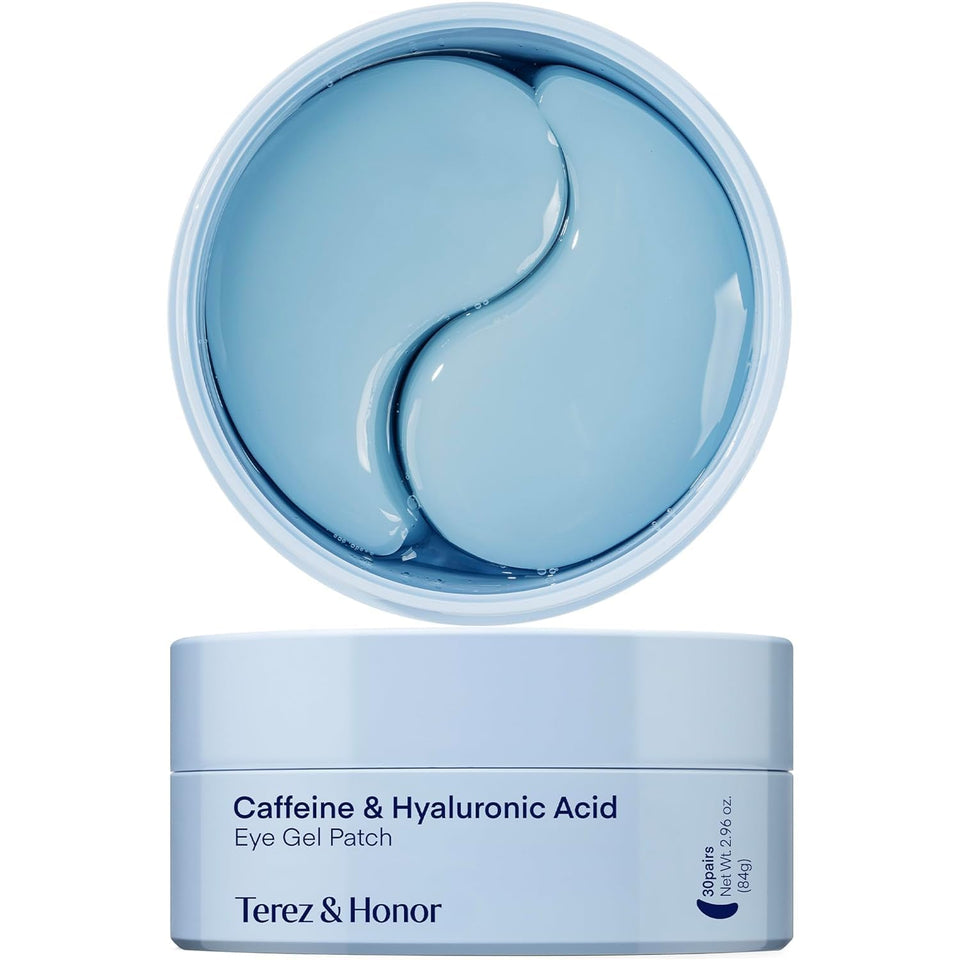 Terez & Honor front packaging showing 60 hydrogel eye patches and product benefit