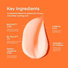 TEREZ & HONOR ingredient highlights featuring retinol, caffeine and collagen benefits