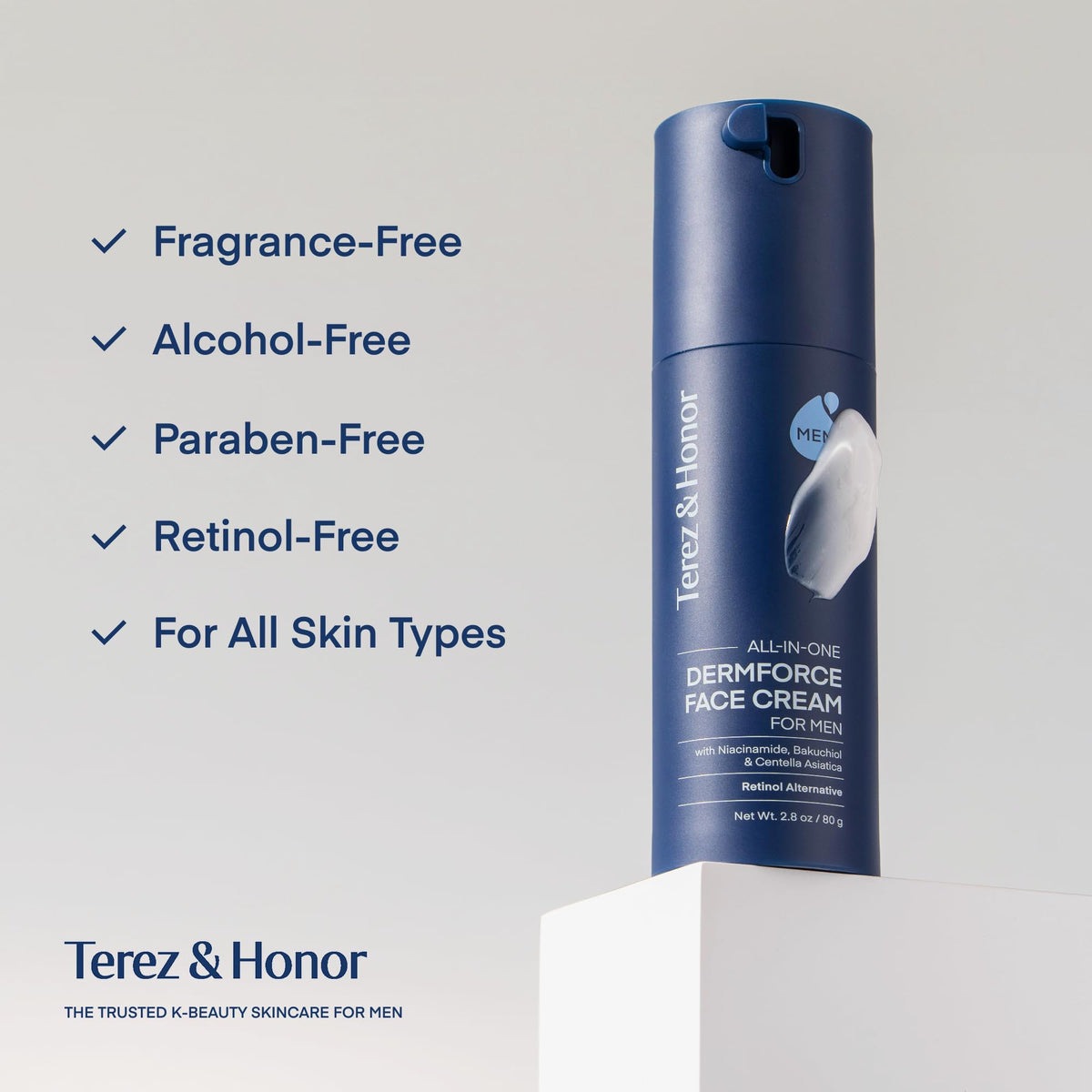 TEREZ & HONOR on bathroom counter showing streamlined daily routine benefit