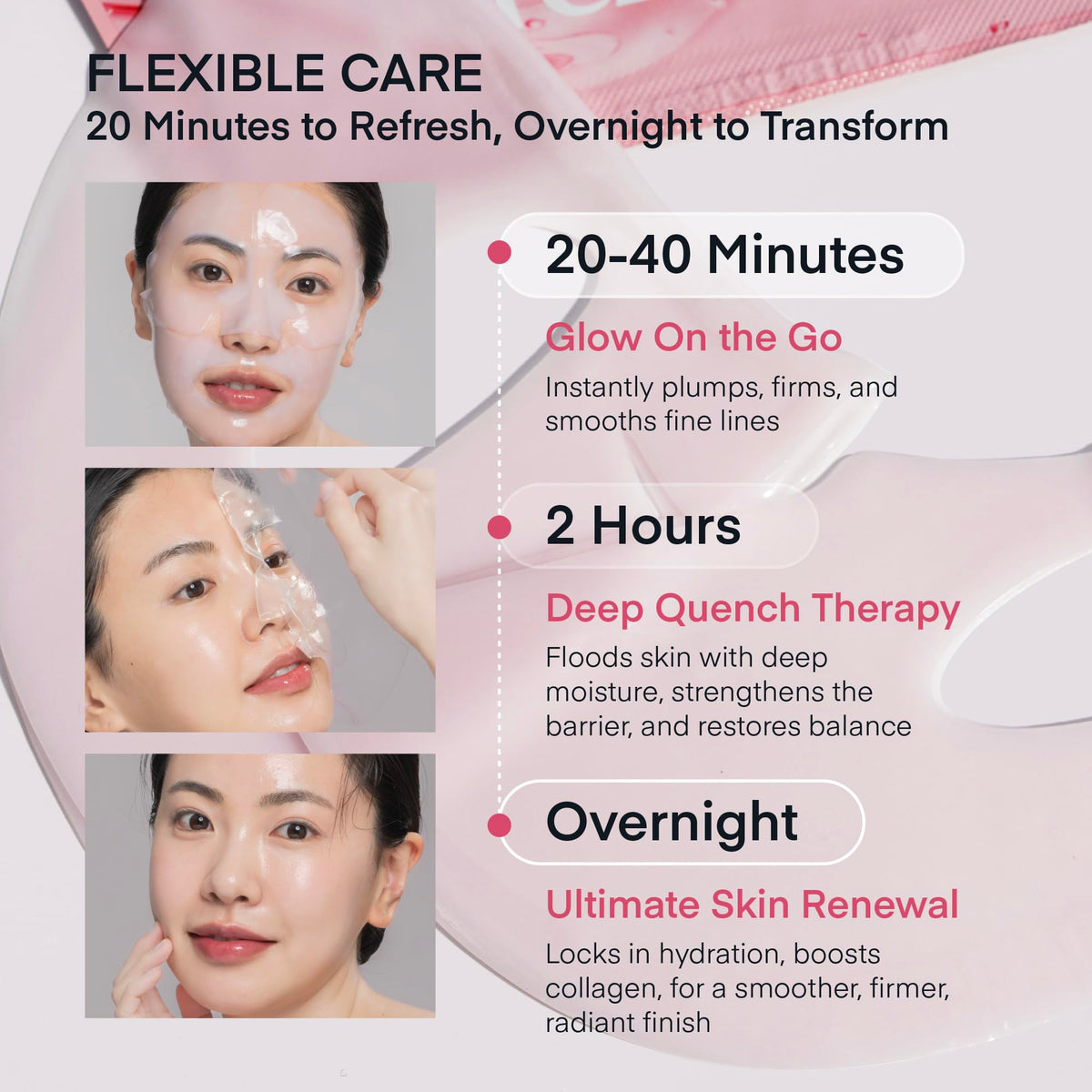 TEREZ & HONOR mask applied on model demonstrating snug fit and even coverage