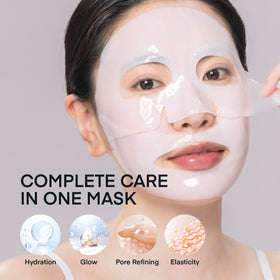 TEREZ & HONOR open jar with sheet mask showing saturated serum for deep hydration