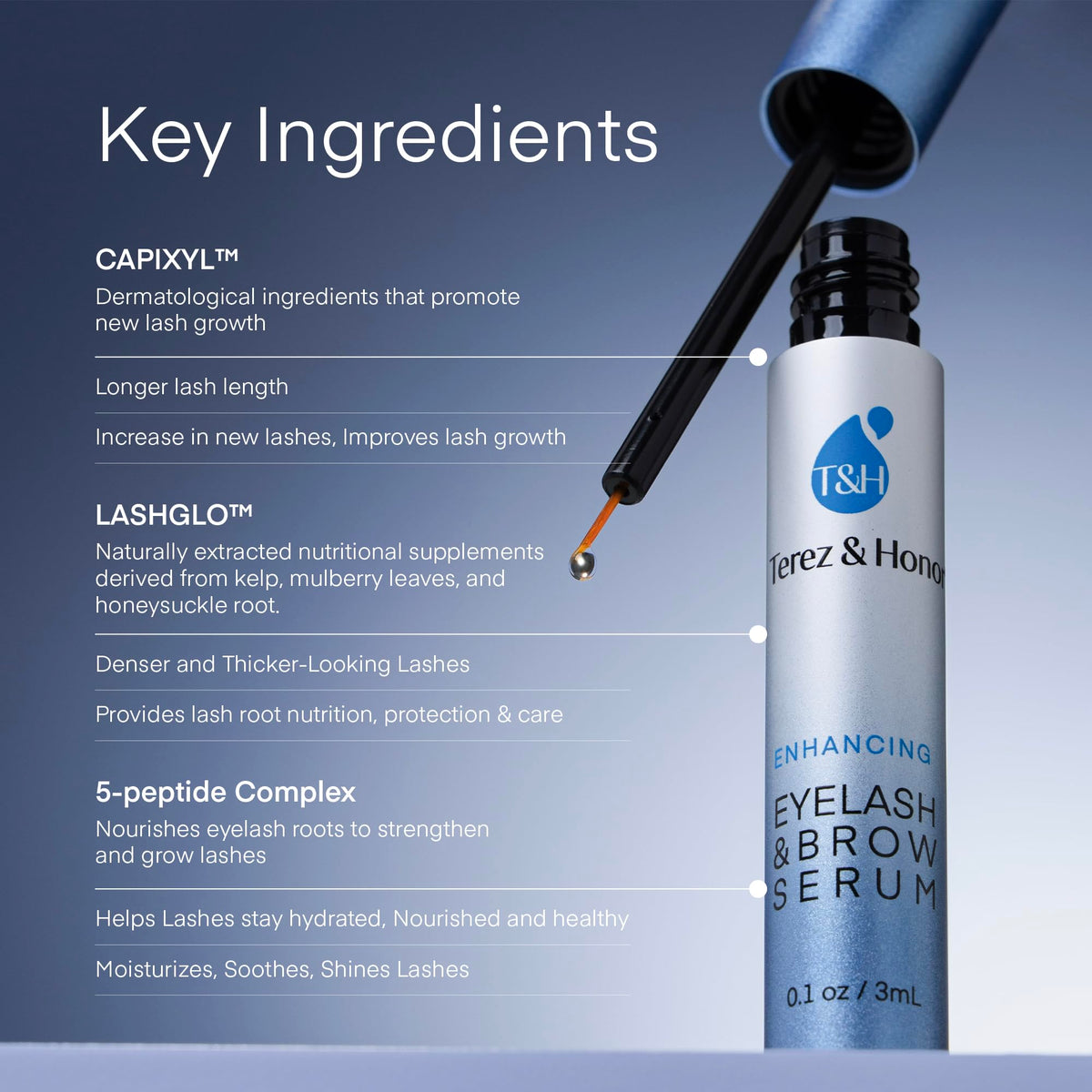 Terez & Honor precision applicator close-up highlighting control for exact lash-line placement