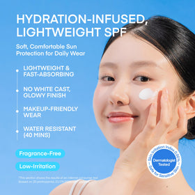 Terez & Honor pump dispensing sunscreen with clean, non-greasy bead