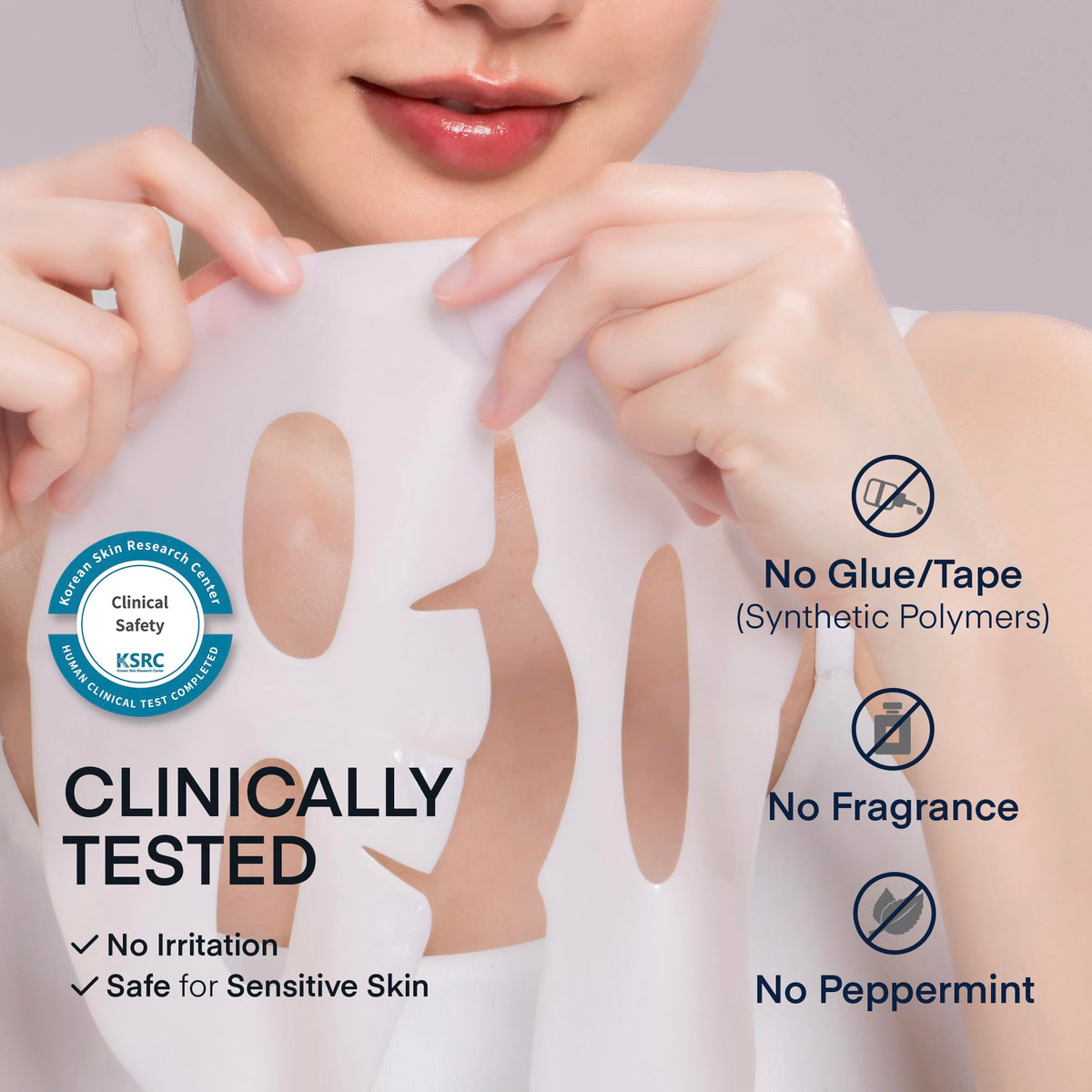 TEREZ & HONOR mask held in hand to show size and practical at-home use