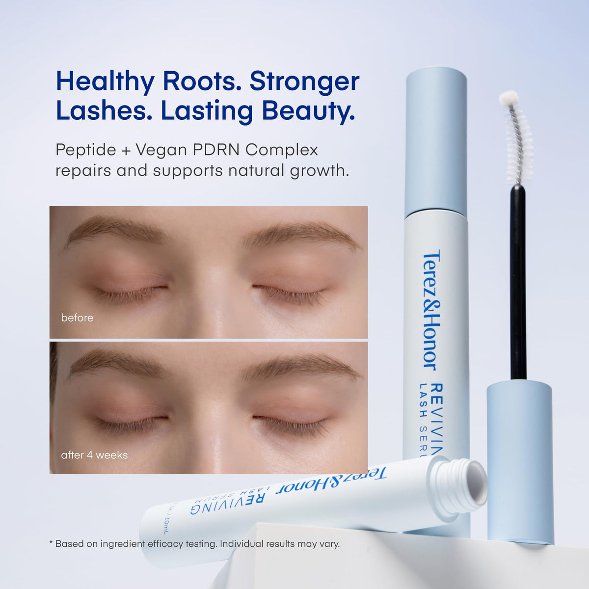 Terez & Honor applicator brush closeup demonstrating precise lash-line control