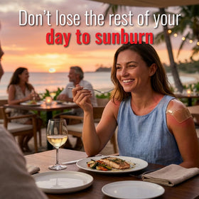 Person resting on beach wearing TermaBurn wrap for after-sun care