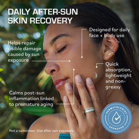 TERNS used on face and neck demonstrating gentle hydration and layering under sunscreen