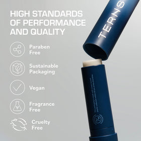 TERNS balm beside keys to show compact size and easy carry benefit