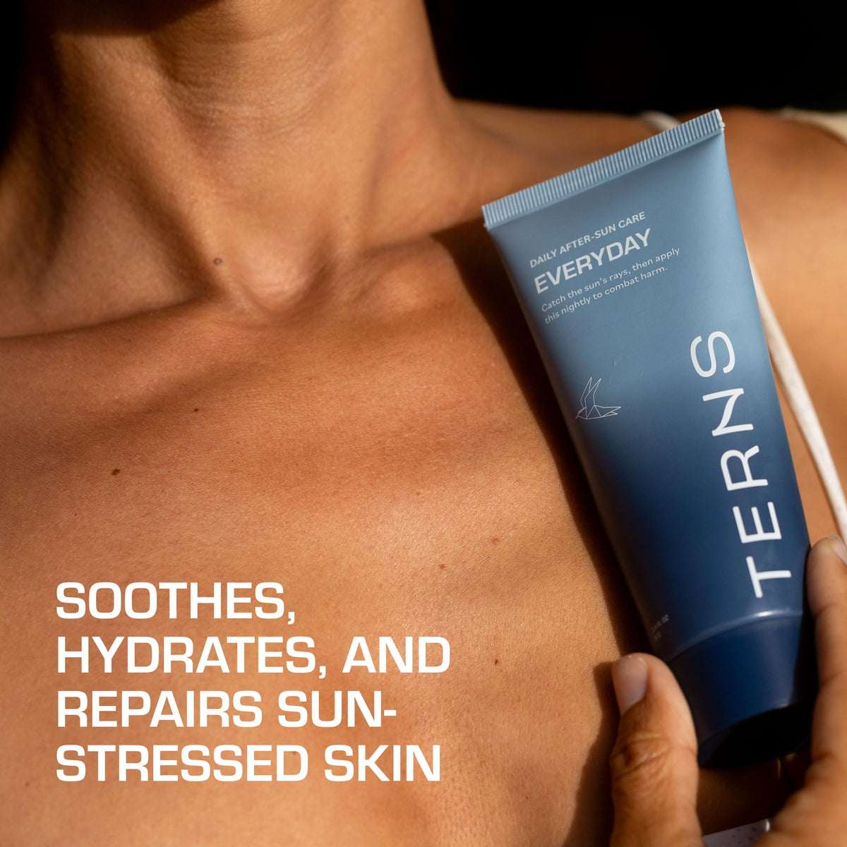 TERNS lightweight cream texture close-up demonstrating fast absorption and non-greasy feel