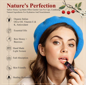 Terra Lotus application on lips demonstrating quick hydration and non-greasy finish