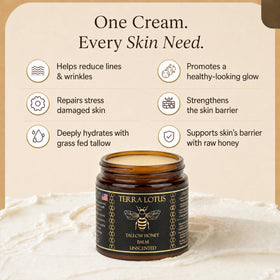 Terra Lotus label close-up highlighting handmade organic formulation benefit