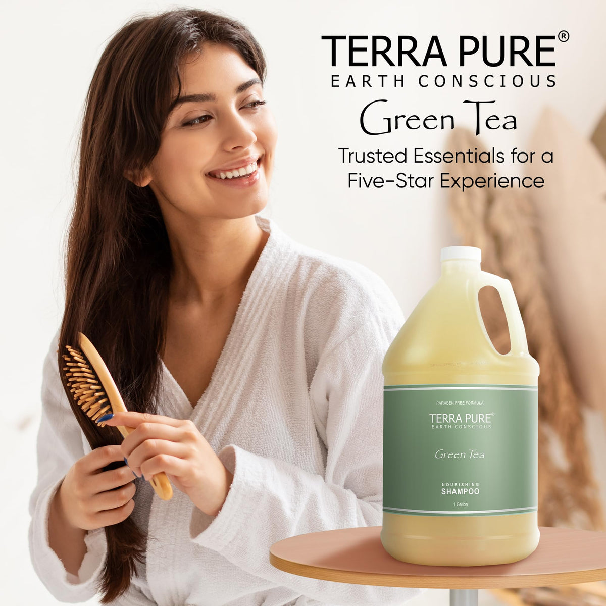 Terra Pure with travel bottles demonstrating easy decanting and value