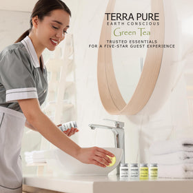 Terra Pure wrapped bar soap showcasing compact size and hygienic single-use benefit