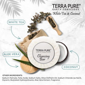 Terra Pure bars displayed on sink giving neat presentation and appeal