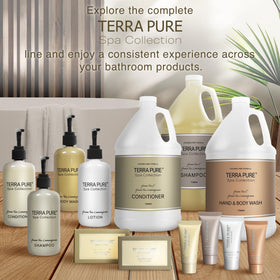 Terra Pure staged in a modern bathroom creating a welcoming guest vibe