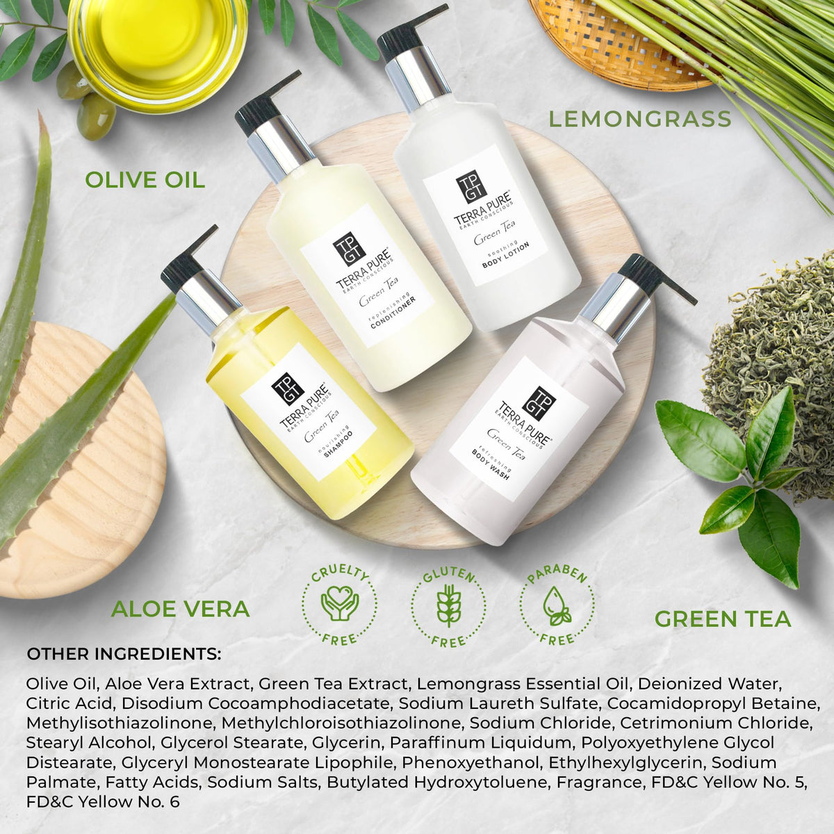 Terra Pure body wash foam in hand demonstrating gentle lather and refreshing clean feel