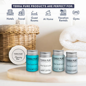 Terra Pure bottle close-up label highlighting clean ingredients and readability