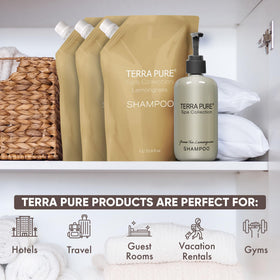 Terra Pure spout close-up for easy refill and low-waste handling benefit