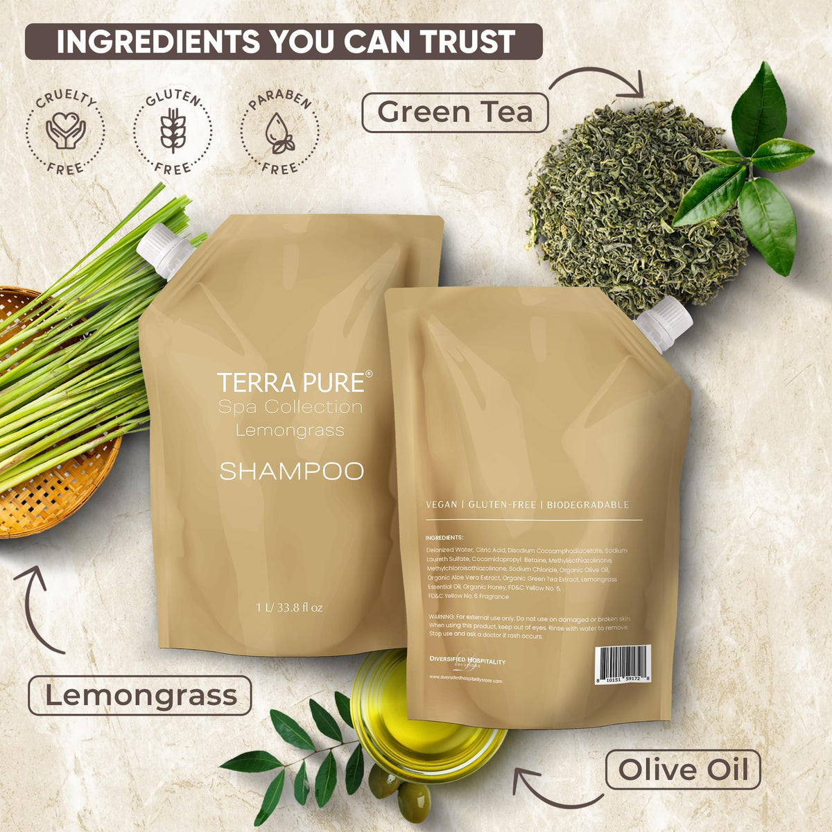Terra Pure being dispensed from wall unit showing convenient use