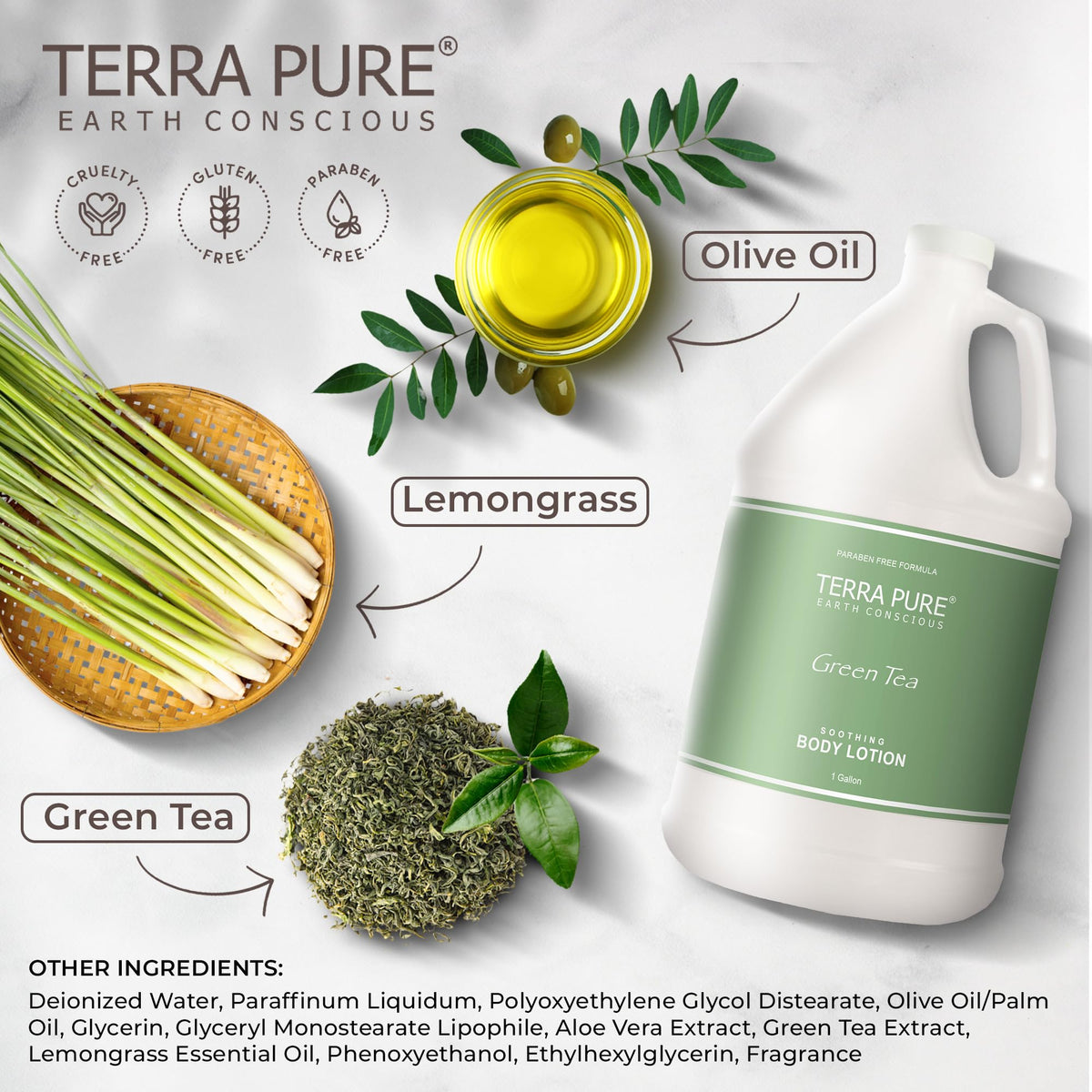 Terra Pure refill action into pump bottle illustrating clean, quick restock benefit
