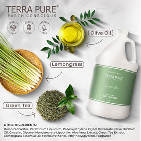 Terra Pure refill action into pump bottle illustrating clean, quick restock benefit