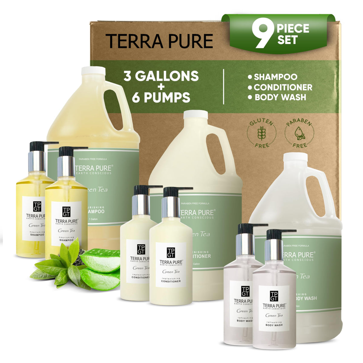Terra Pure front packaging showcasing full nine-piece kit benefits
