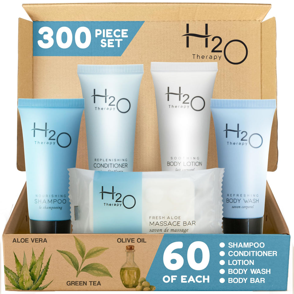 Terra Pure H2O Therapy front packaging shows full kit for consistent guest experience
