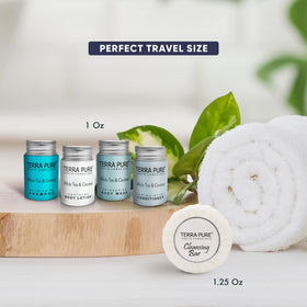 Hand using Terra Pure body wash demonstrating gentle lather and user comfort