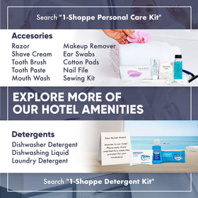 Terra Pure hotel tray display creating an upscale, cohesive bathroom presentation