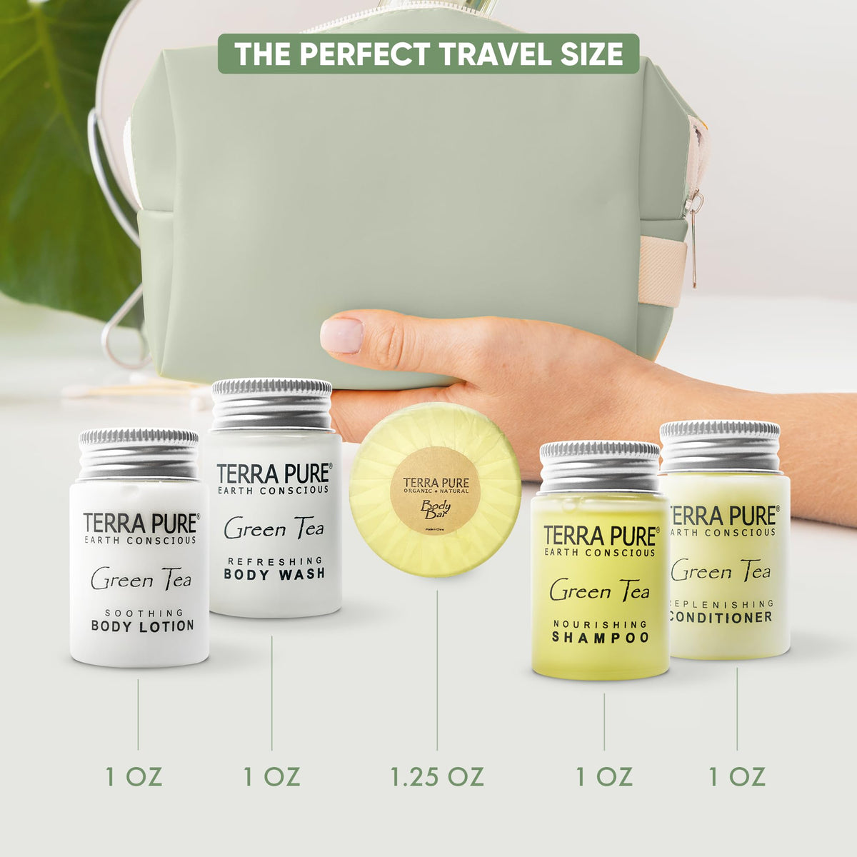 Terra Pure in-room styling on vanity adding a polished guest experience