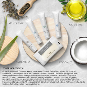 Terra Pure ingredient label with aloe and olive oil callouts