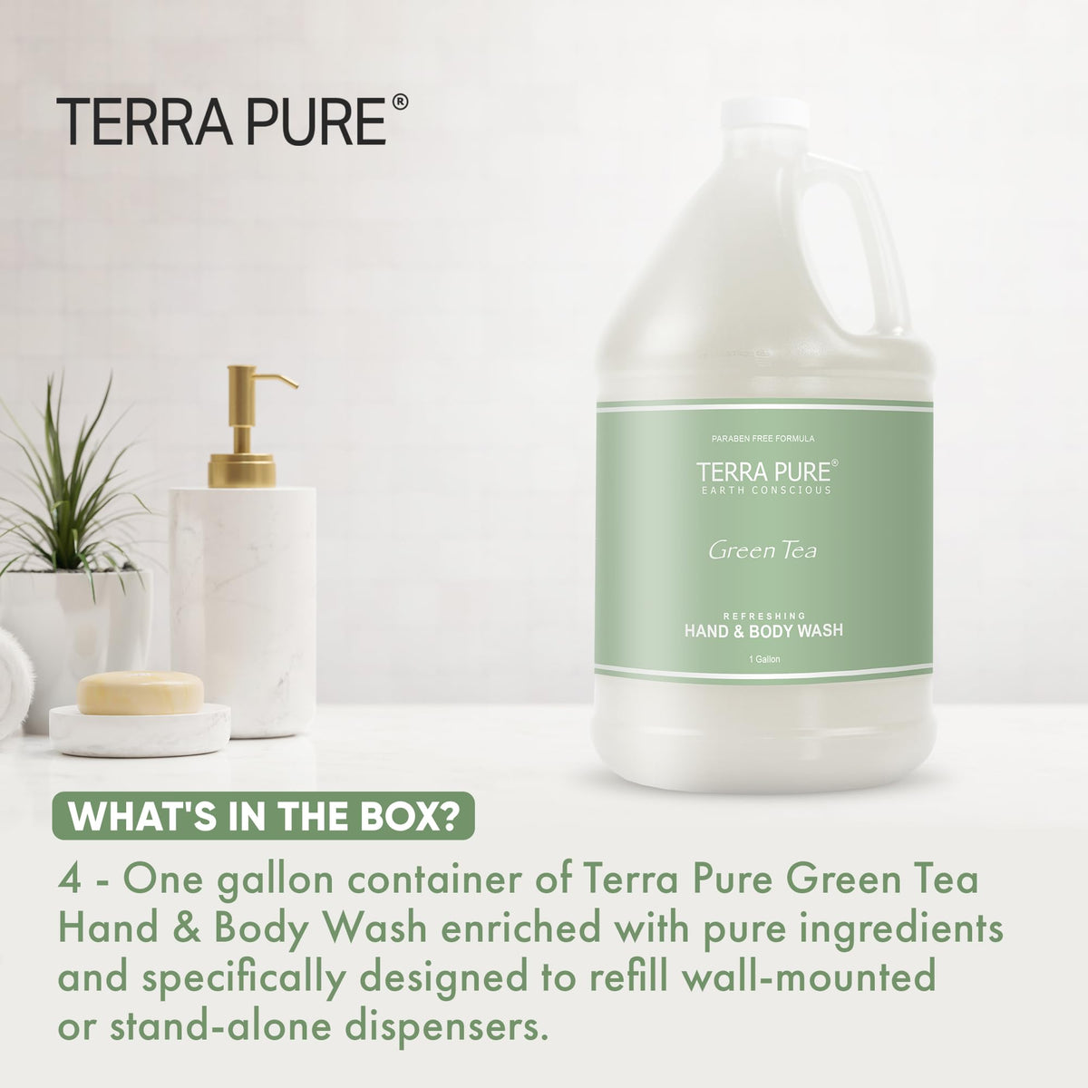 Terra Pure pour spout close-up for easy, spill-minimizing refills