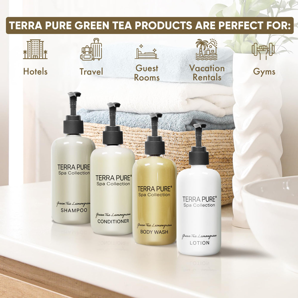 Terra Pure pump close-up highlighting easy dispensing and clean refill