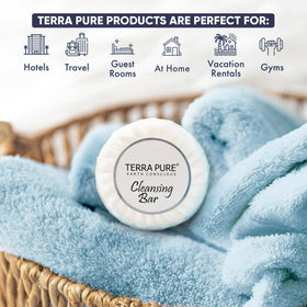 Terra Pure single pleat-wrapped bar highlighting hygiene and convenience