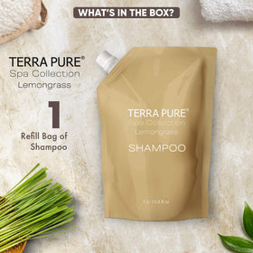 Terra Pure beside ruler to show 1L size and space-saving benefit
