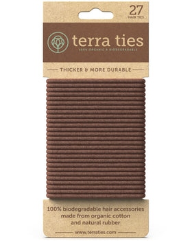 Terra Ties front pack brown showing count and eco benefit