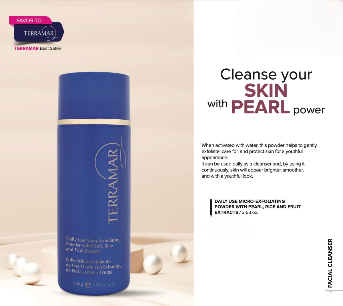 Terramar creamy lather on hand demonstrating gentle cleansing action