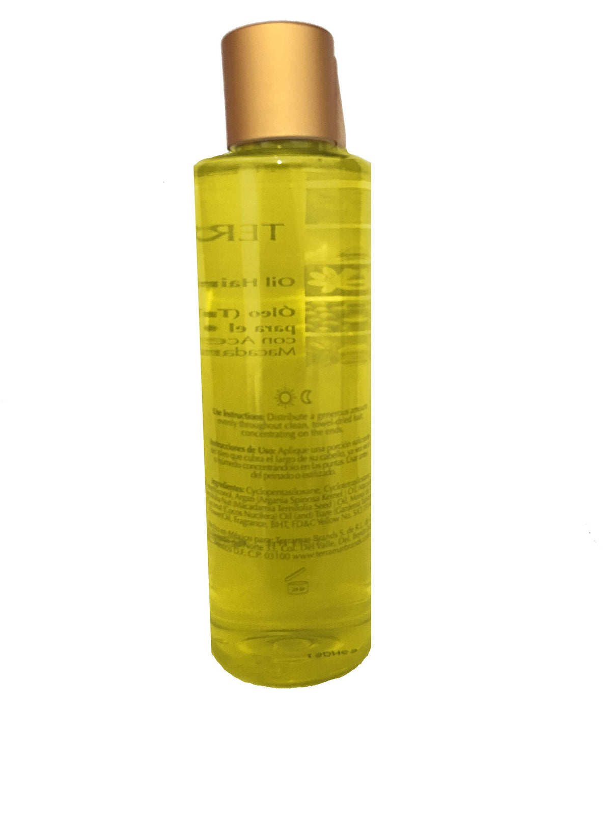 Terramar Óleo applied to damp hair illustrating heat protection and smoother styling
