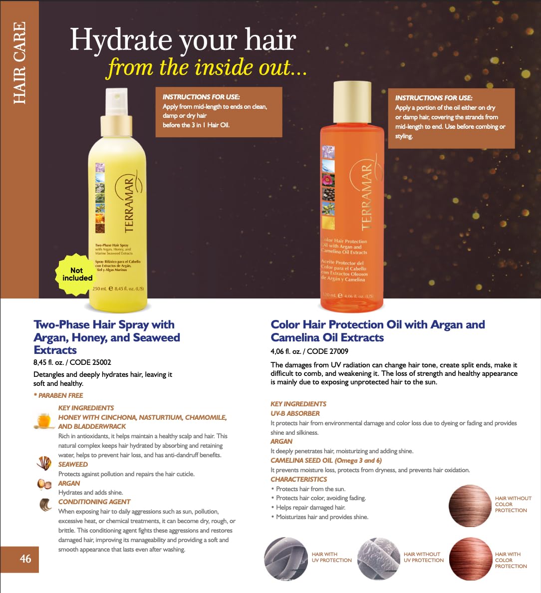 Terramar oil drop close-up highlighting lightweight texture and shine