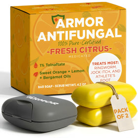 Terramed Just Think Comfort front packaging showing two bars and case for convenient antifungal care