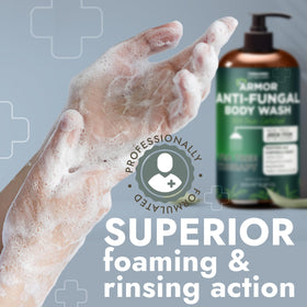 Terramed Just Think Comfort label close-up listing tea tree and aloe vera benefits