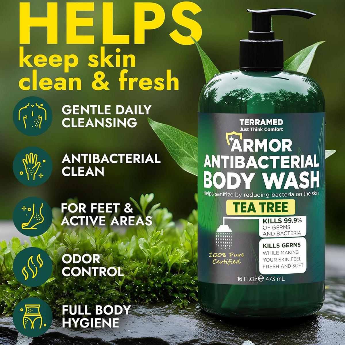Terramed Just Think Comfort pump close-up highlighting easy-dispense convenience