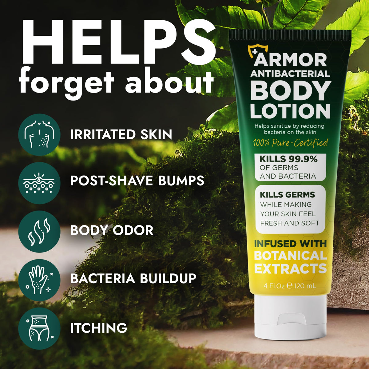 Terramed Just Think Comfort lotion texture close-up demonstrating smooth non-greasy finish and quick absorption