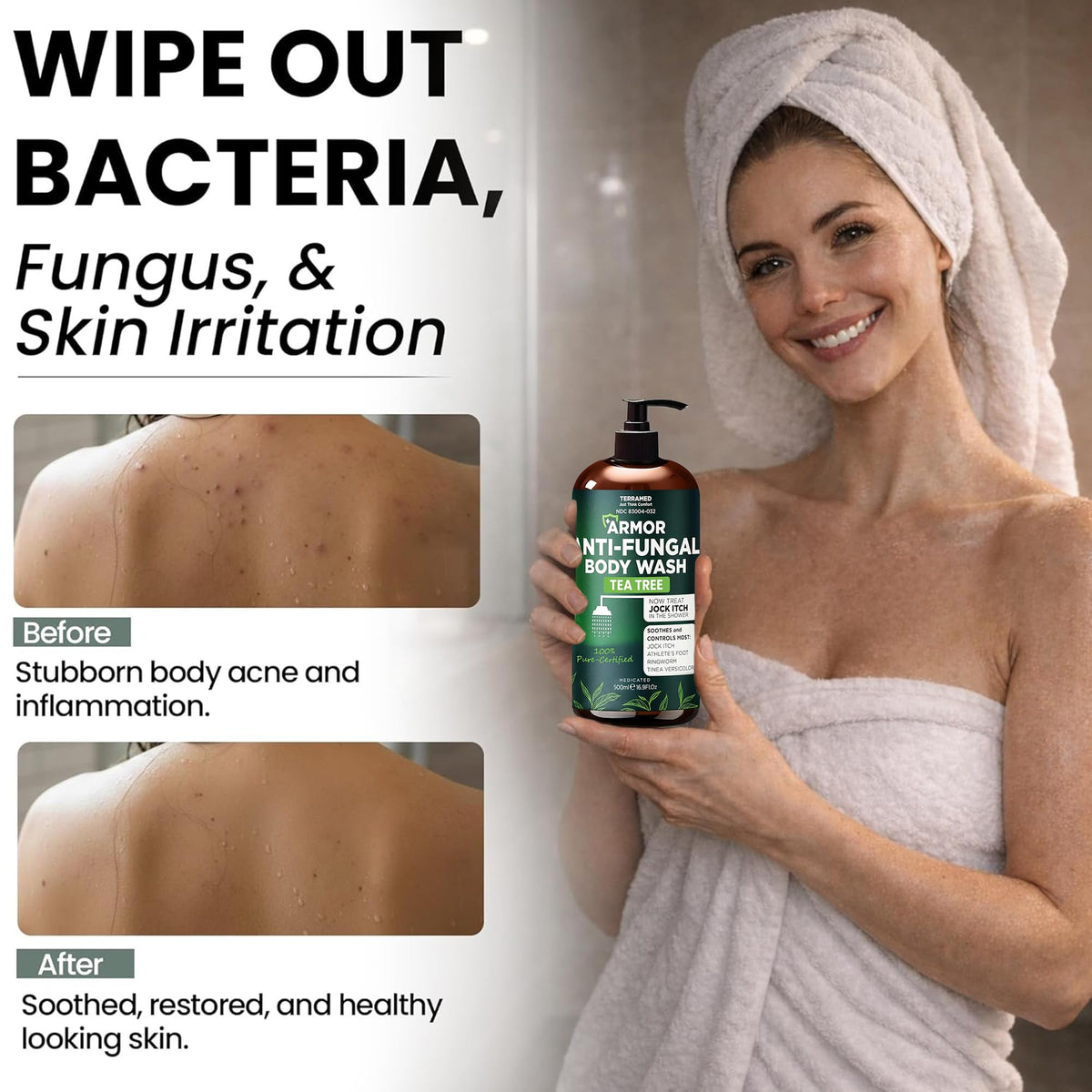 Terramed Just Think Comfort creamy lather texture illustrating gentle cleansing