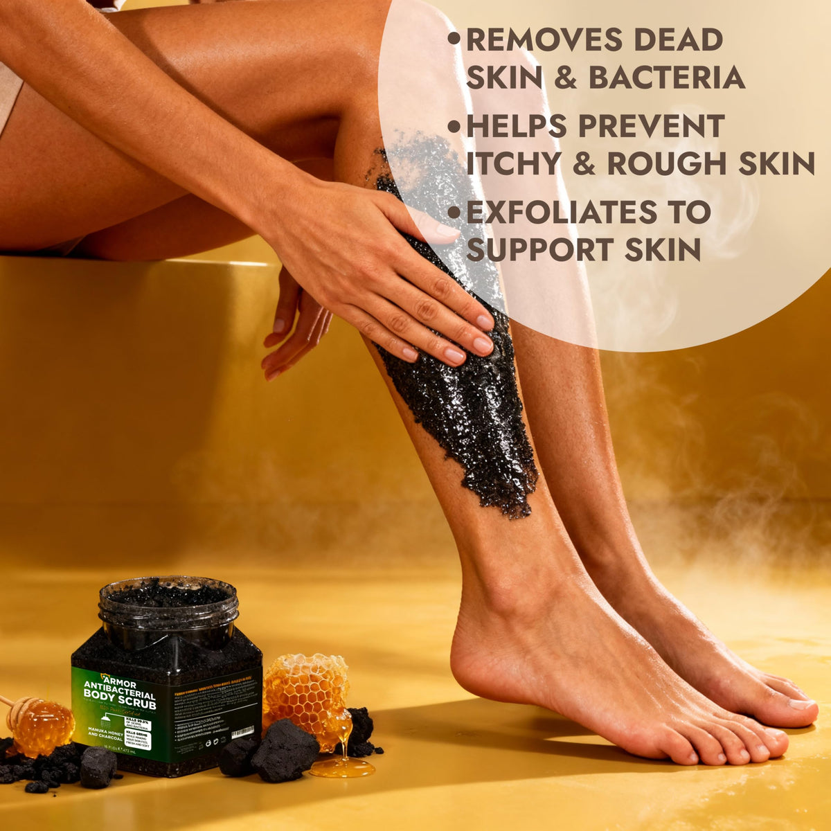 Terramed Just Think Comfort on bathroom shelf in lifestyle scene for everyday routine benefit